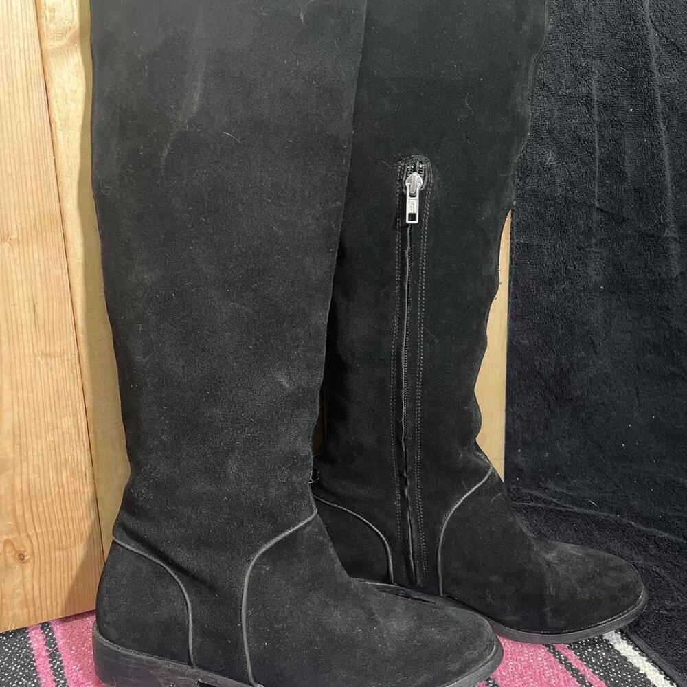 UGG Gracen Black Suede Knee High Riding Boots Womens Size 9.5 1017344 - Picture 3 of 7
